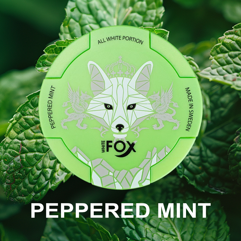 White Fox Peppered Mint Slim All White 12MG